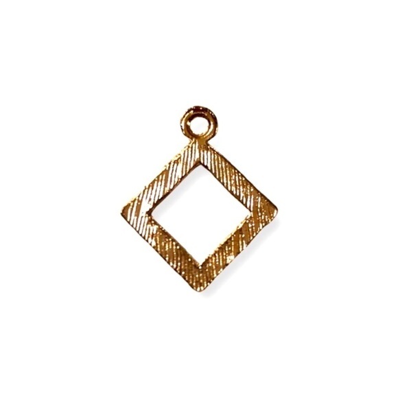 🔴 5 for $10 ONE Blue Gold Diamond Shaped Pendant Zinc Alloy Enamel - Picture 2 of 7